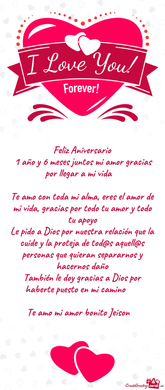 1 año y 6 meses juntos mi amor gracias por llegar a mi vida 🥳