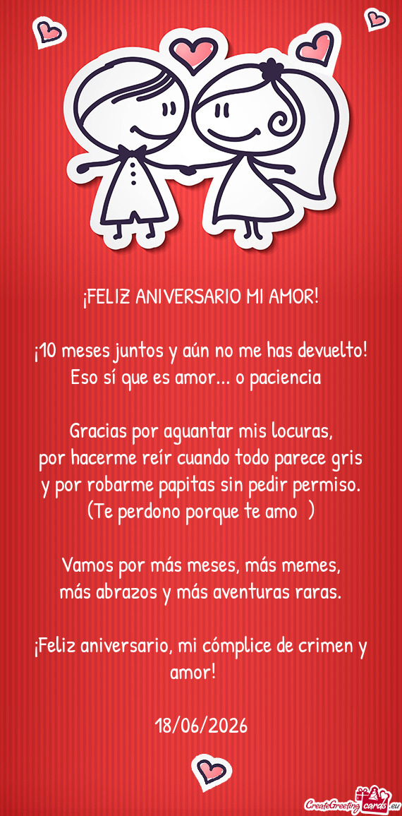 ¡10 meses juntos y aún no me has devuelto