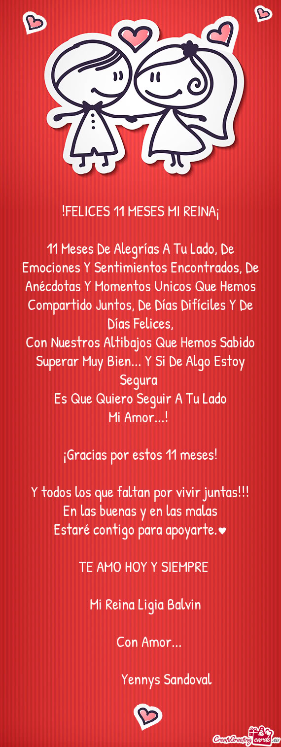 11 Meses De Alegrías A Tu Lado, De Emociones Y Sentimientos Encontrados, De Anécdotas Y Momentos U