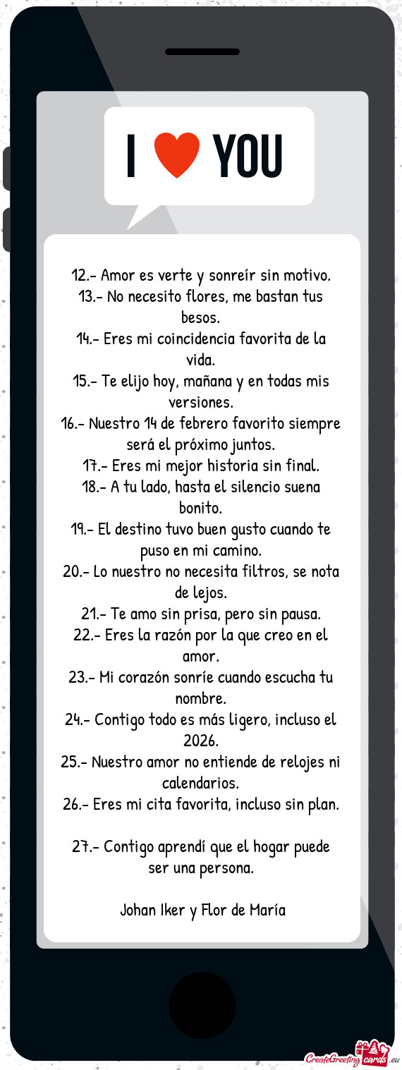 12.- Amor es verte y sonreír sin motivo