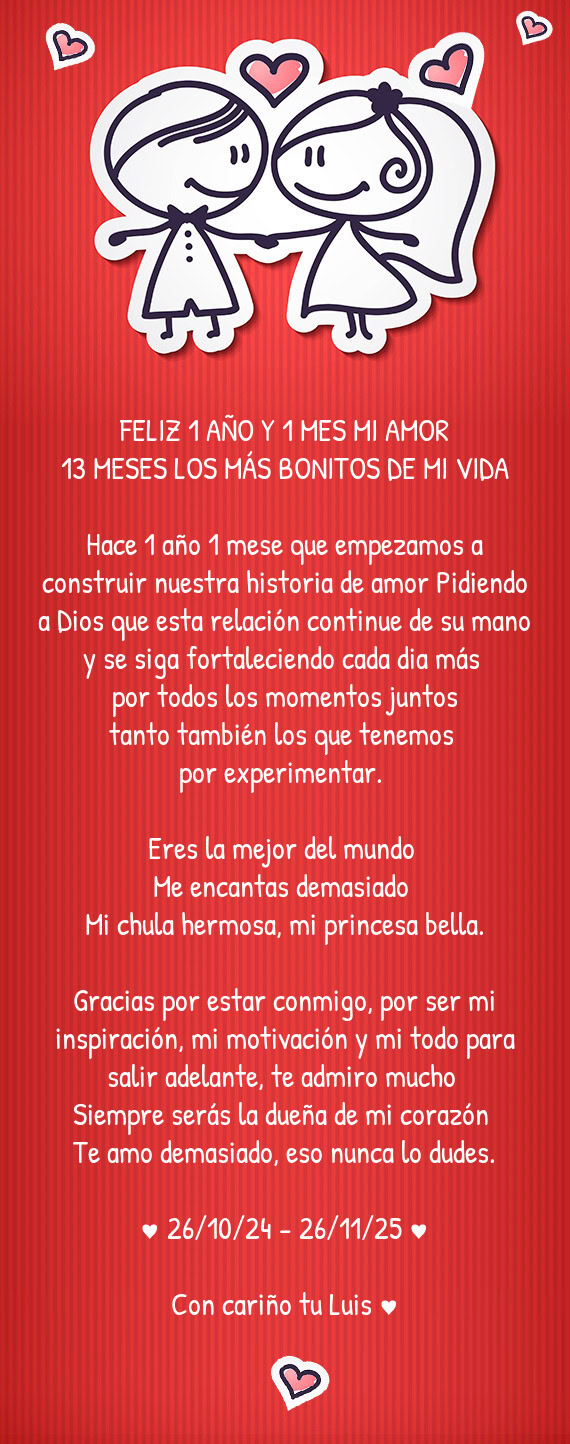 13 MESES LOS MÁS BONITOS DE MI VIDA