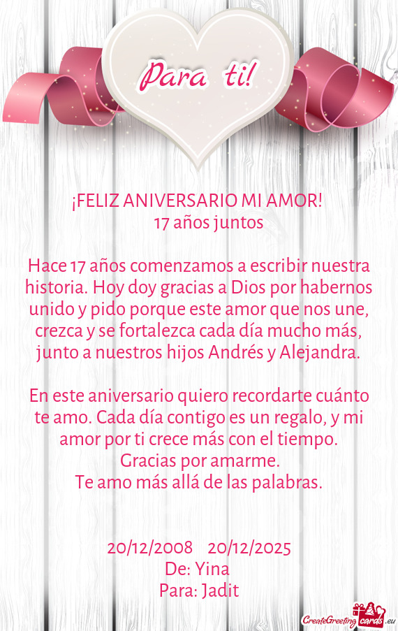 17 años juntos