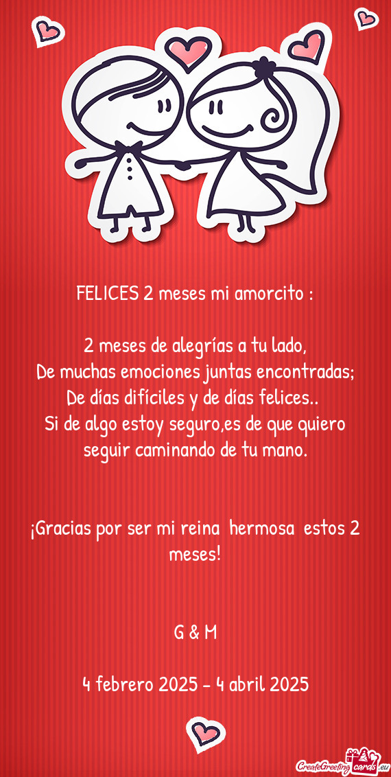 2 meses de alegrías a tu lado