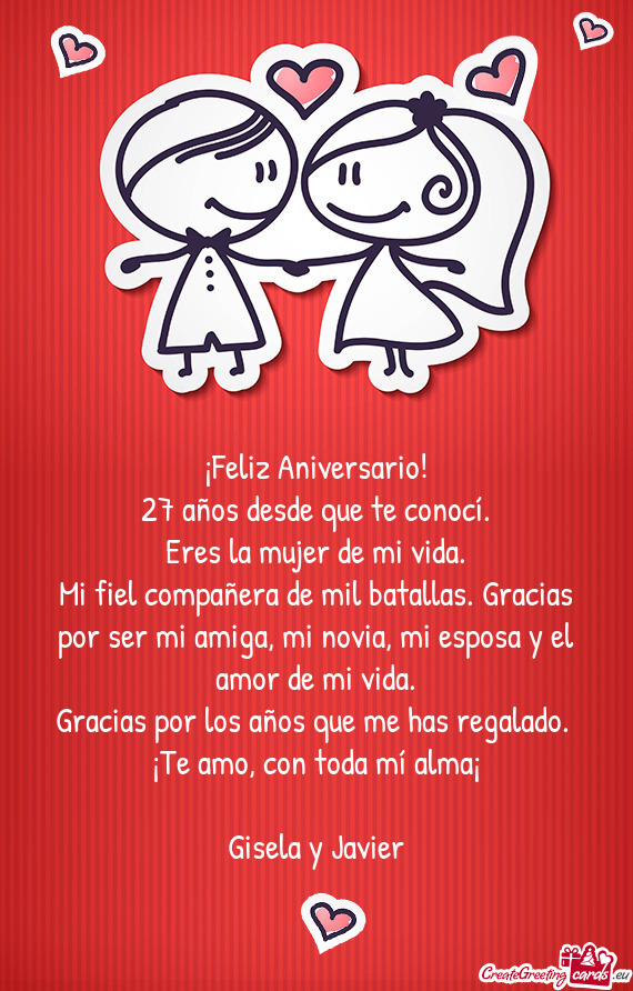 27 años desde que te conocí