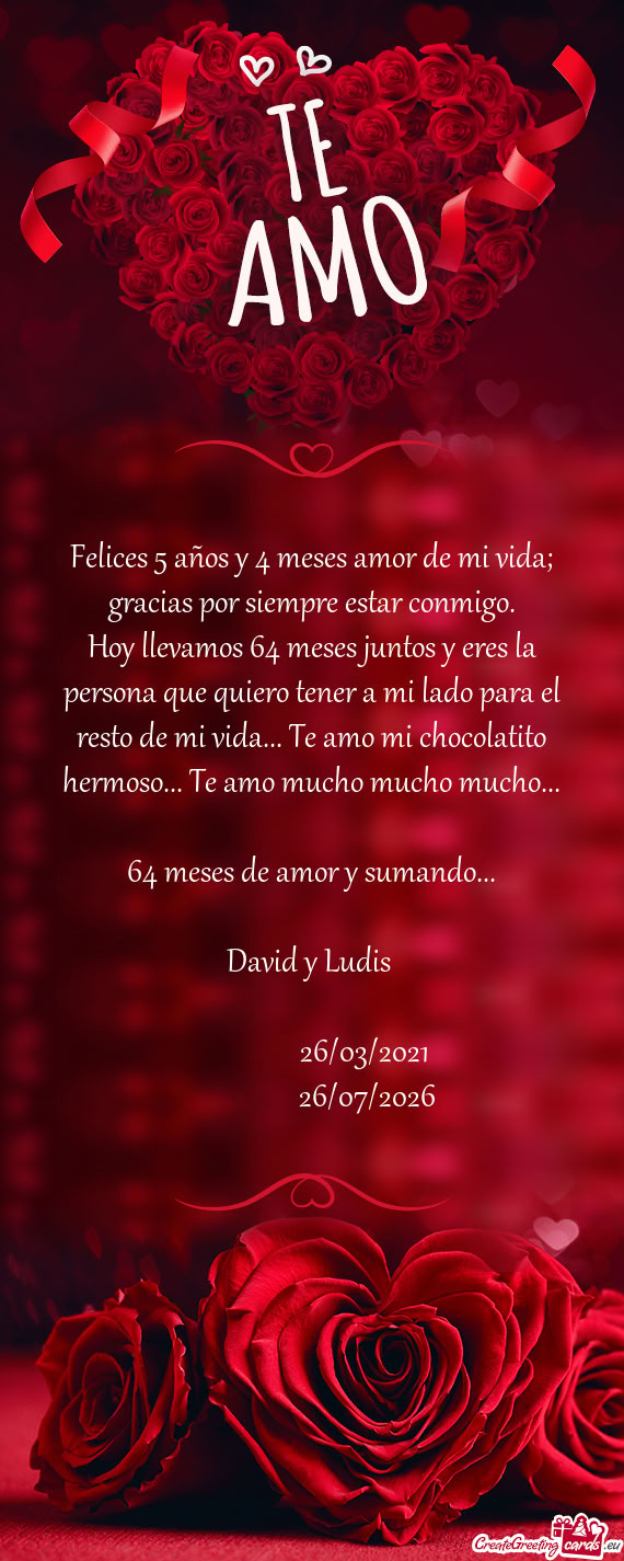 64 meses de amor y sumando
