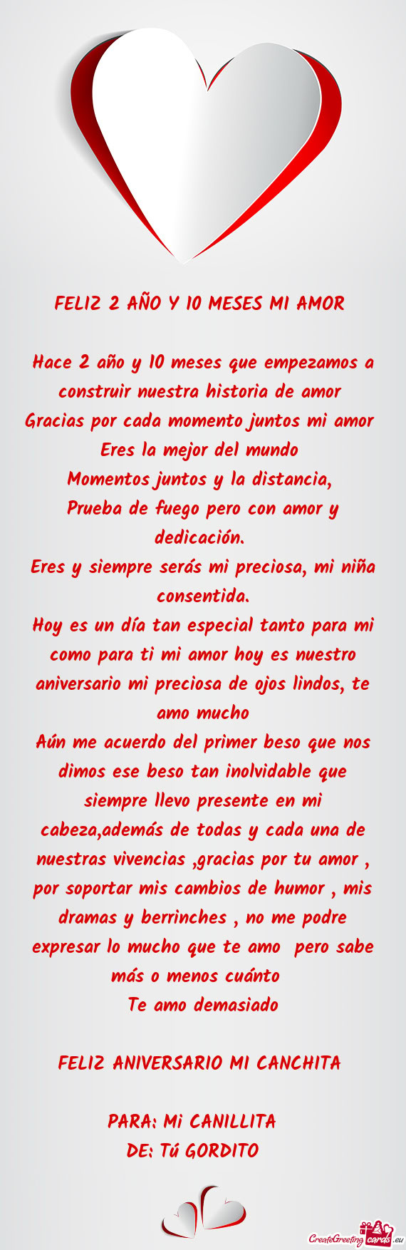 A de ojos lindos, te amo mucho