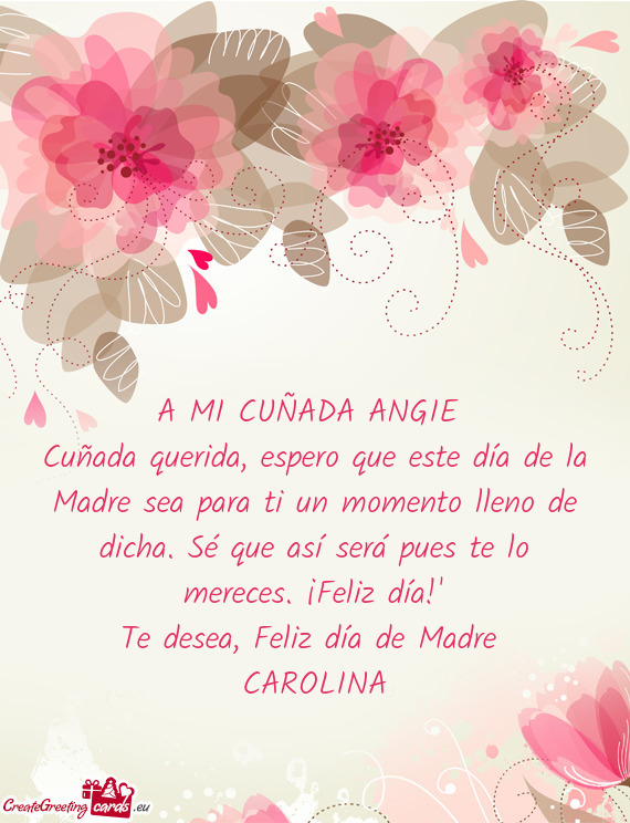 A MI CUÑADA ANGIE