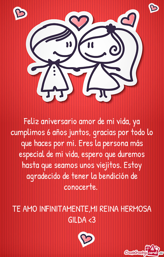 Agradecido de tener la bendición de conocerte