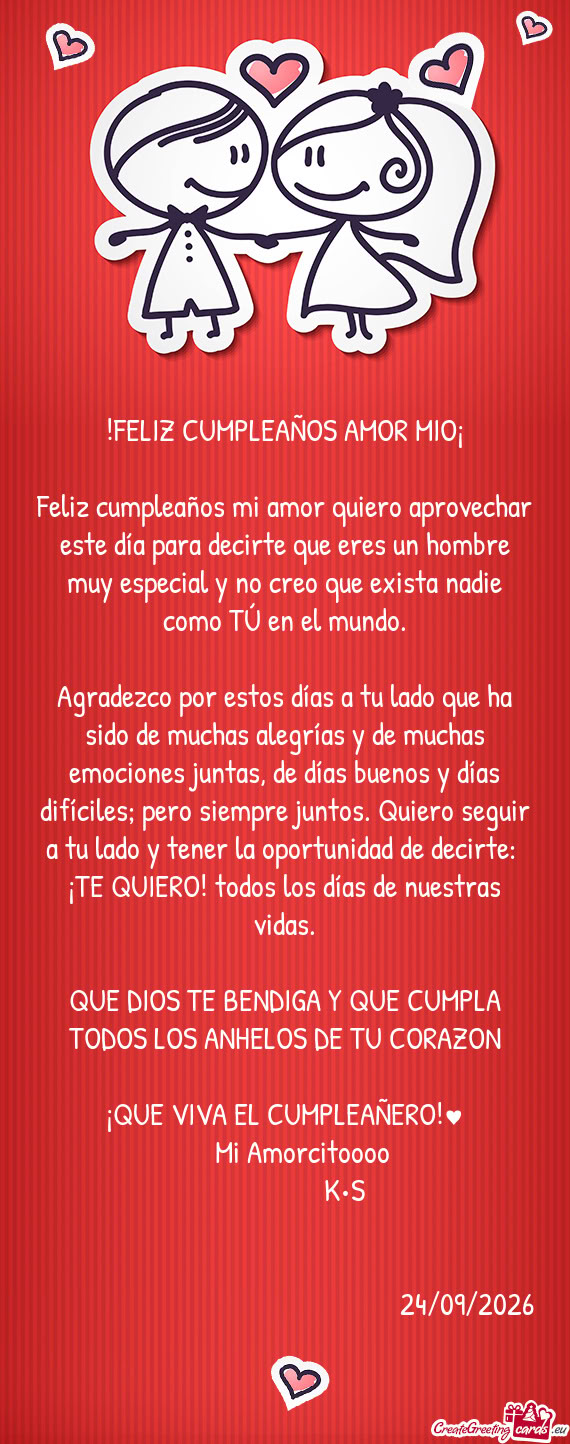 Agradezco por estos días a tu lado que ha sido de muchas alegrías y de muchas emociones juntas, de