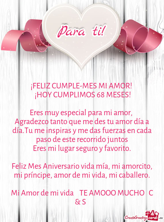 Agradezco tanto que me des tu amor día a día.Tu me inspiras y me das fuerzas en cada paso de este