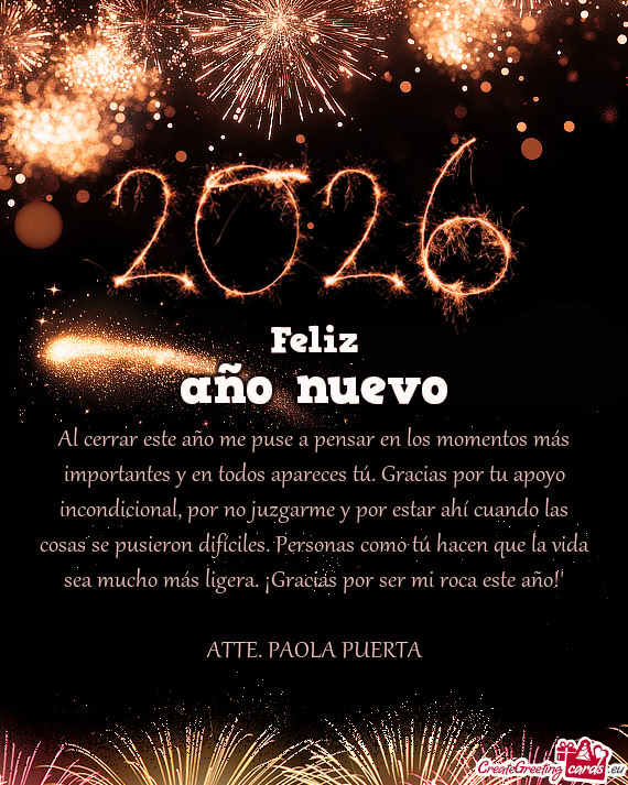 Al cerrar este año me puse a pensar en los momentos más importantes y en todos apareces tú. Graci