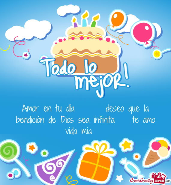 Amor en tu día ❤️ 🥳🥳🥳deseo que la bendición de Dios sea infinita 🔆🔆🔆te amo v