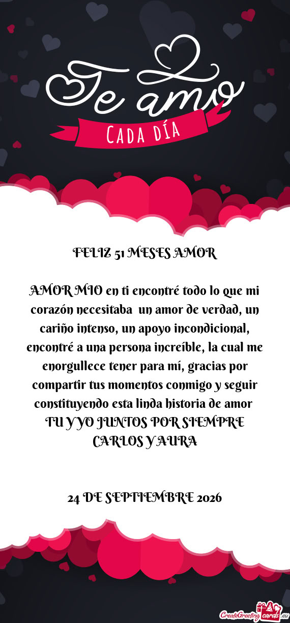 AMOR MIO en ti encontré todo lo que mi corazón necesitaba un amor de verdad, un cariño intenso