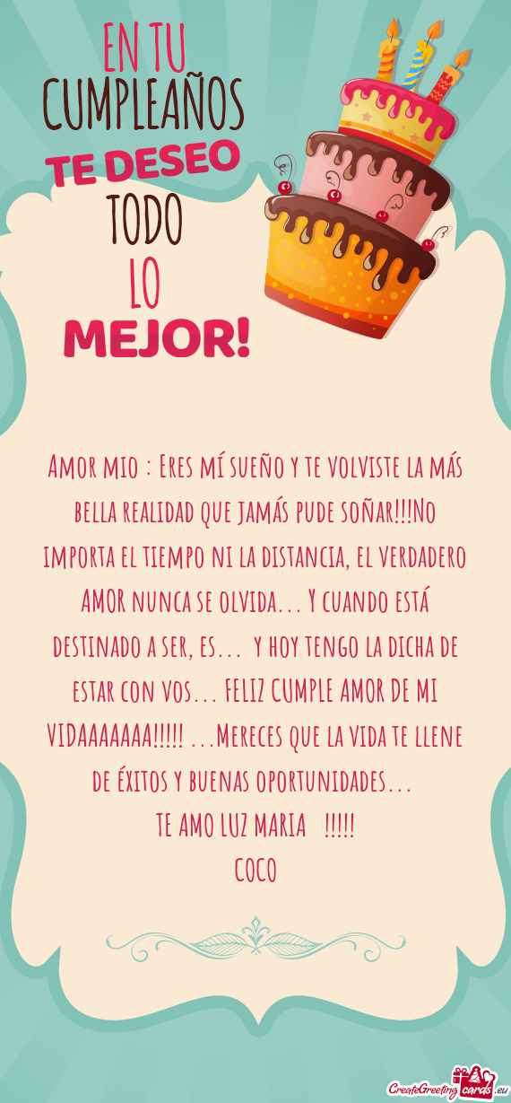 Amor mio : Eres mí sueño y te volviste la más bella realidad que jamás pude soñar!!!No importa