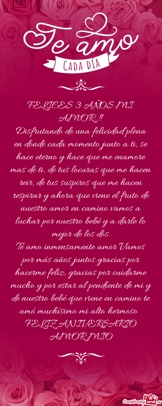 Amore mas de ti, de tus locuras que me hacen reir, de tus suspiros que me hacen respirar y ahora que