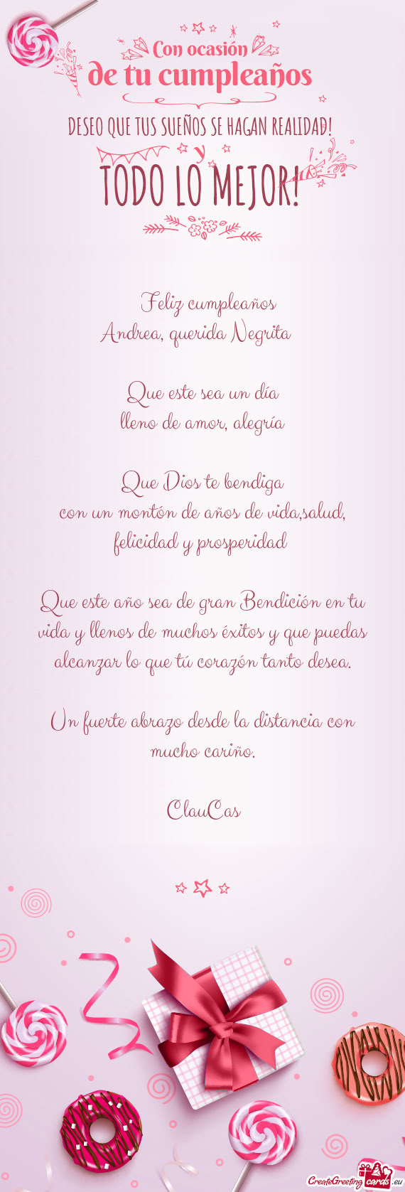Andrea, querida Negrita🎁🎂🥳