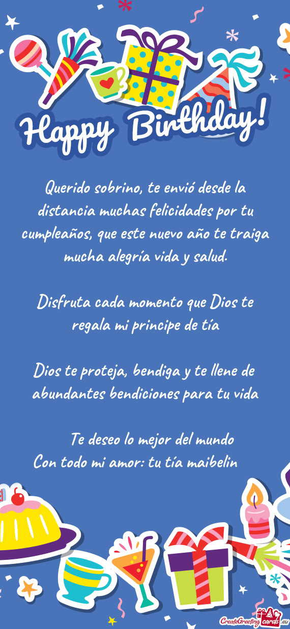 Año te traiga mucha alegría vida y salud