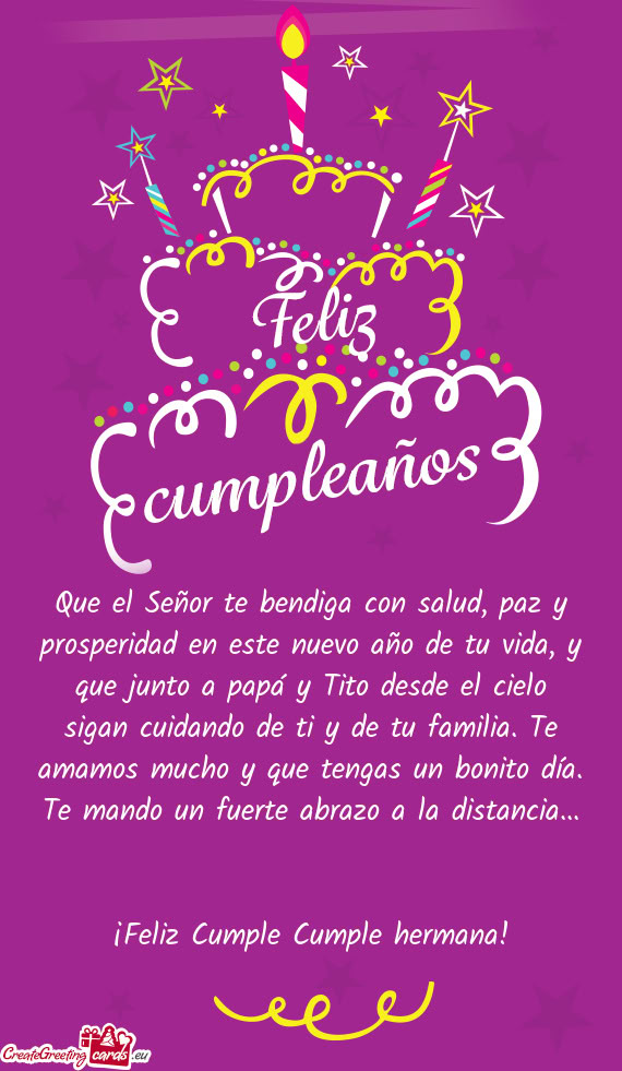 Apá y Tito desde el cielo sigan cuidando de ti y de tu familia. Te amamos mucho y que tengas un bon