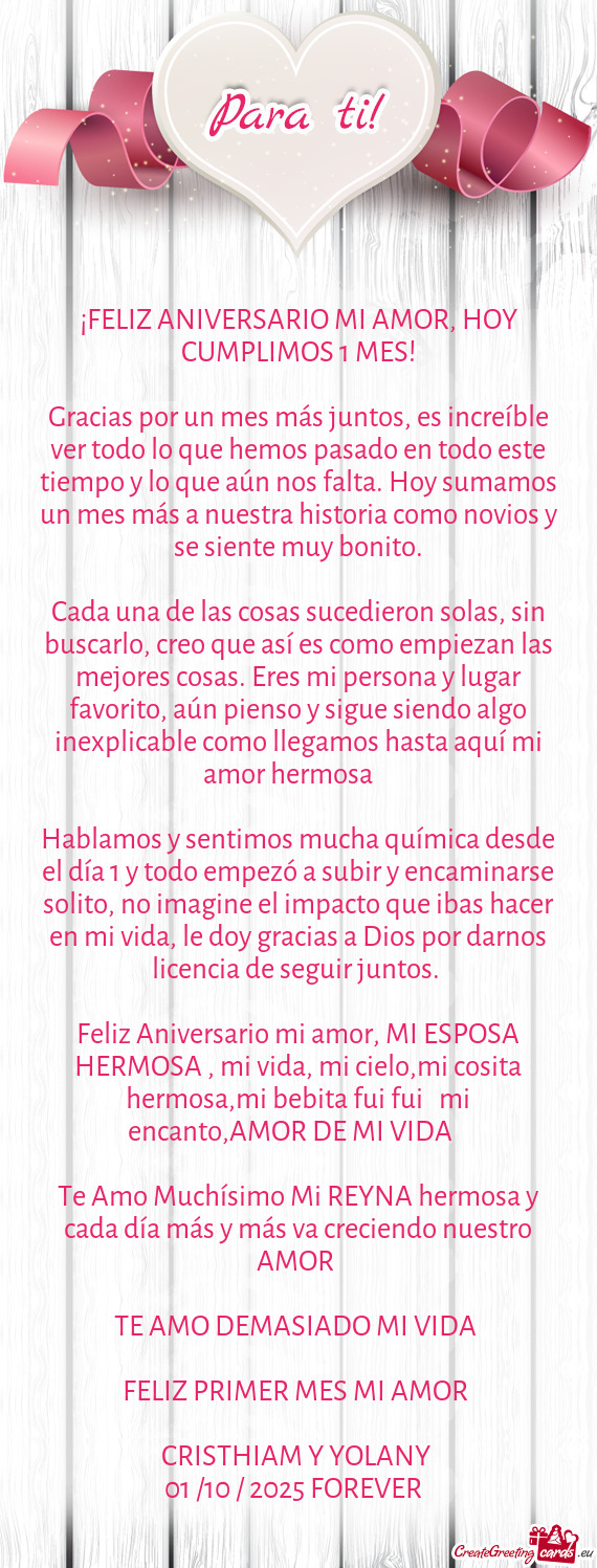 As. Eres mi persona y lugar favorito, aún pienso y sigue siendo algo inexplicable como llegamos has