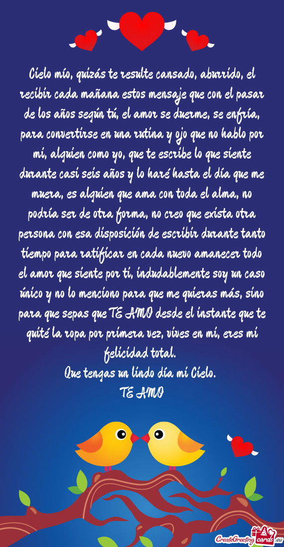 Asar de los años según tú, el amor se duerme, se enfría, para convertirse en una rutina y ojo qu