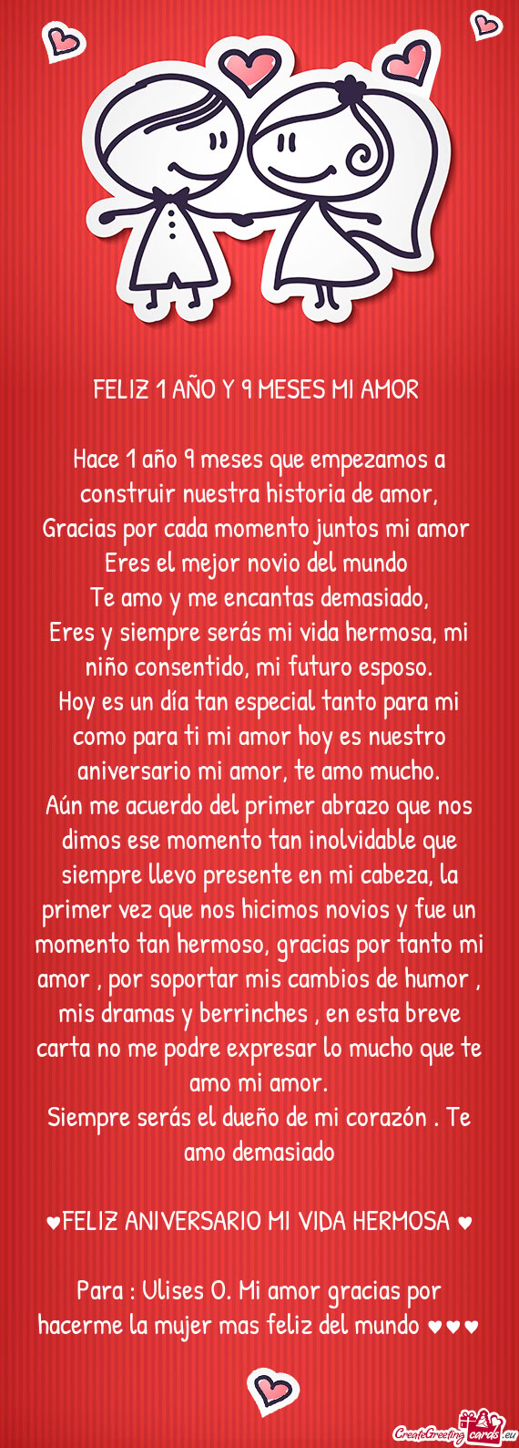 Aún me acuerdo del primer abrazo que nos dimos ese momento tan inolvidable que siempre llevo presen