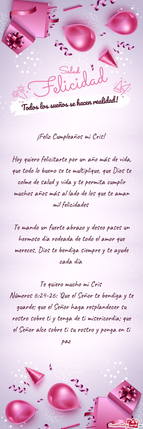 Bendiga siempre y te ayude cada día