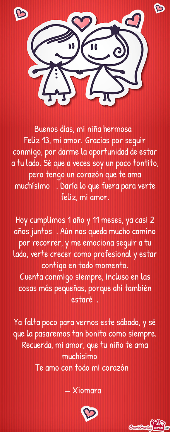 Buenos días, mi niña hermosa 💕