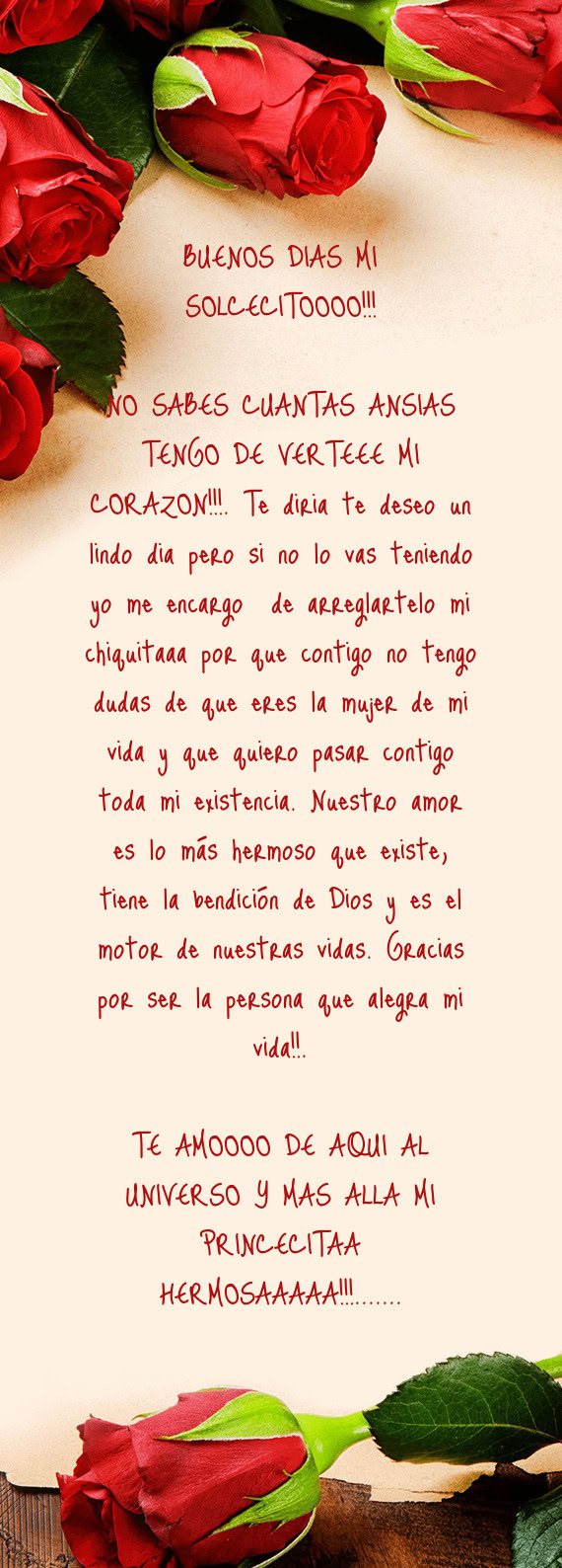 BUENOS DIAS MI SOLCECITOOOO