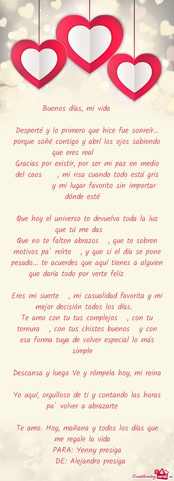 Buenos días, mi vida ☀️💛