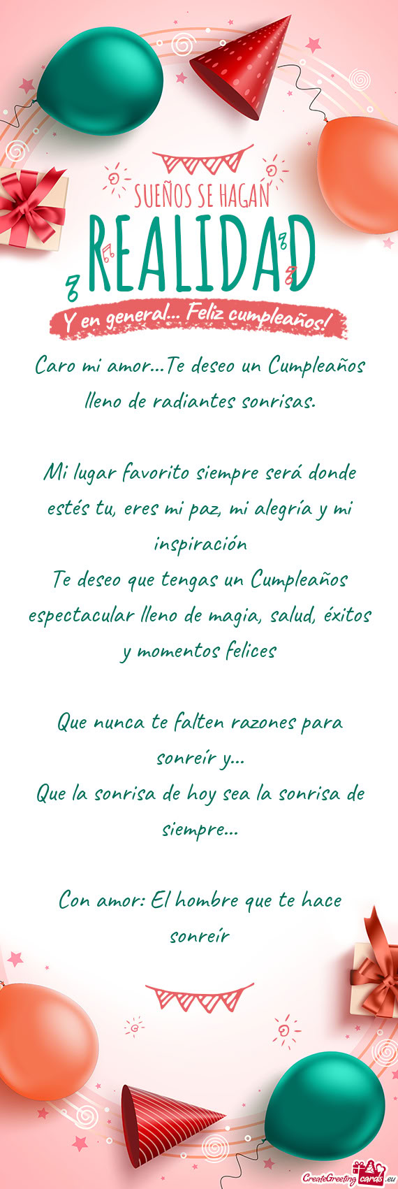 Caro mi amor...Te deseo un Cumpleaños lleno de radiantes sonrisas