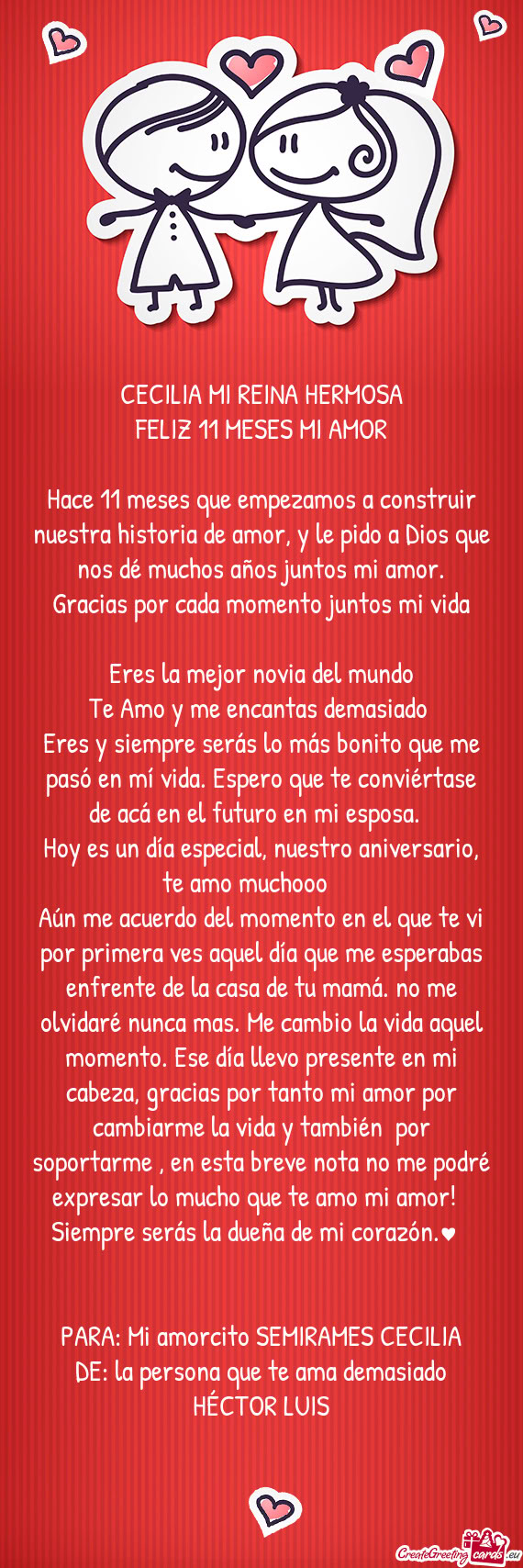 CECILIA MI REINA HERMOSA