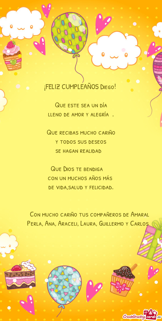 Con mucho cariño tus compañeros de Amaral