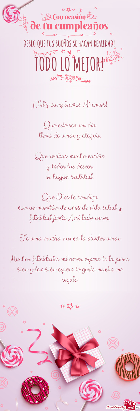 Con un montón de años de vida salud y felicidad junto Ami lado amor