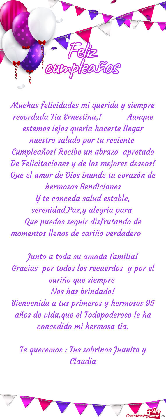 Cumpleaños! Recibe un abrazo apretado