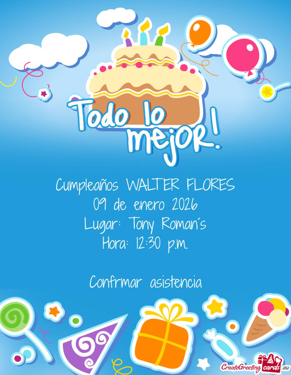Cumpleaños WALTER FLORES