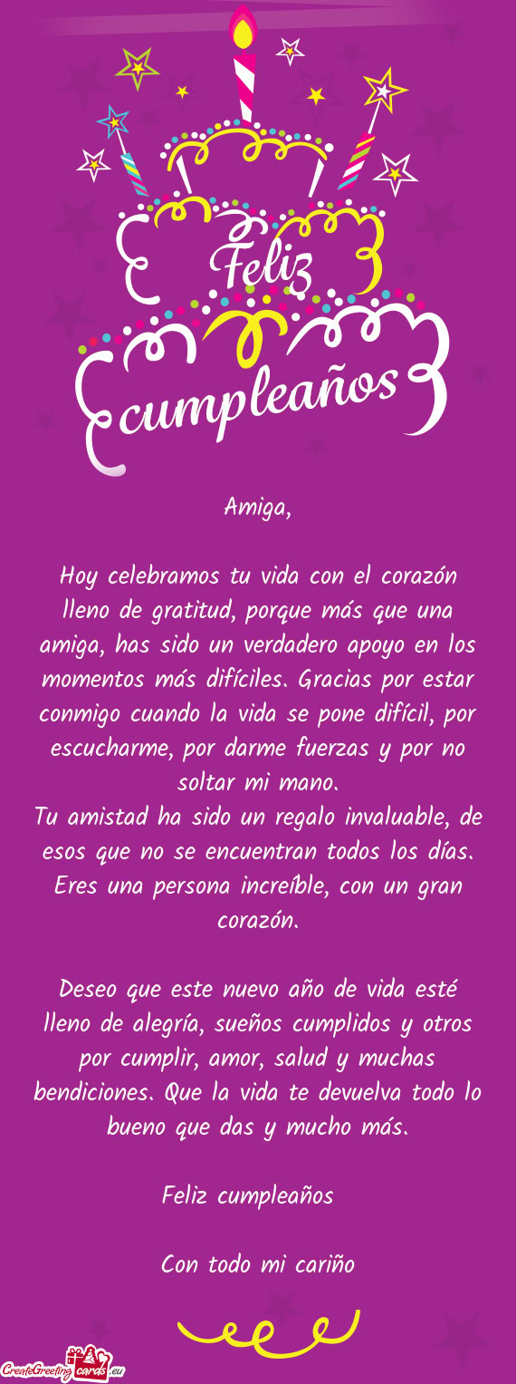 Dadero apoyo en los momentos más difíciles. Gracias por estar conmigo cuando la vida se pone difí