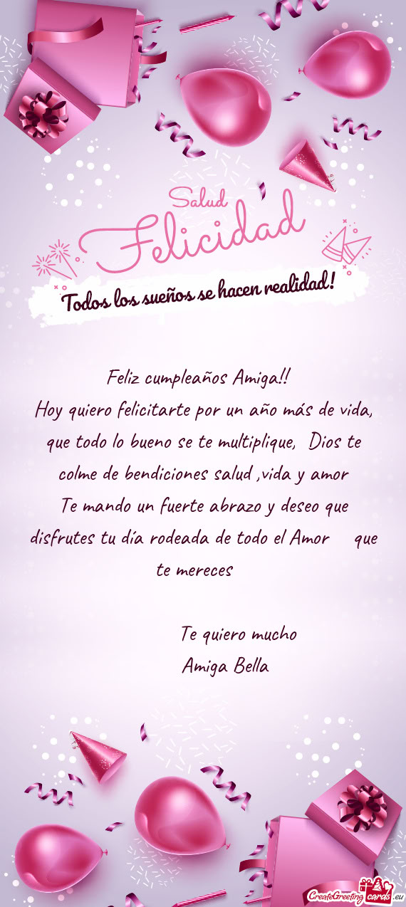 De bendiciones salud ,vida y amor