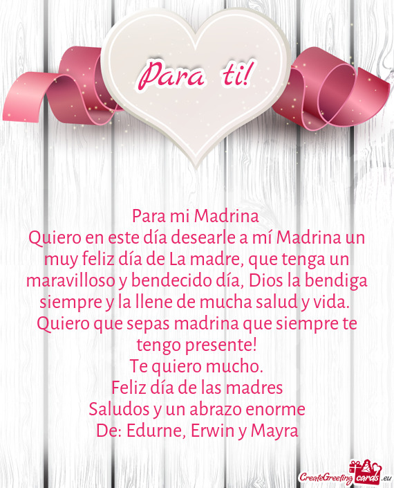 De: Edurne, Erwin y Mayra