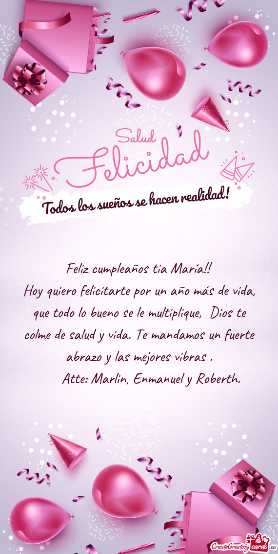 De salud y vida. Te mandamos un fuerte abrazo y las mejores vibras