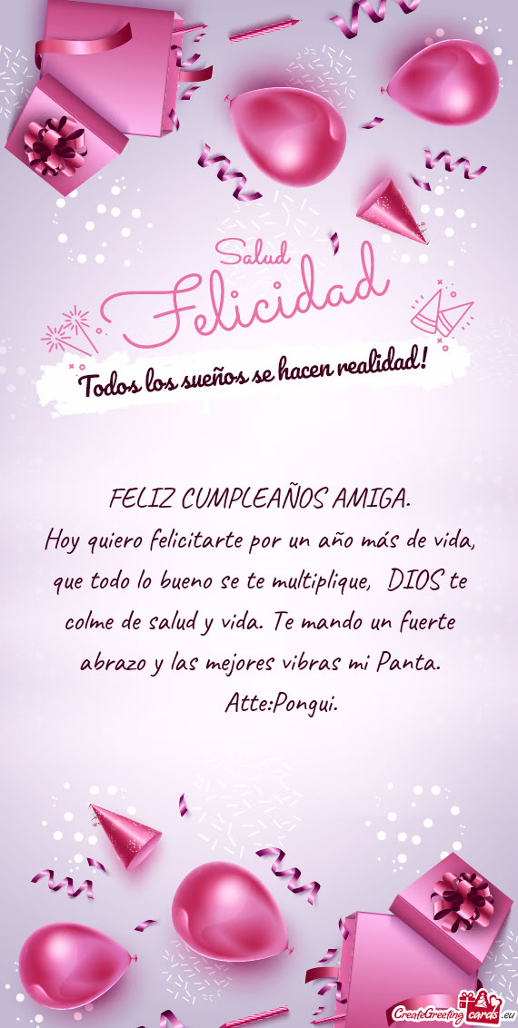 De salud y vida. Te mando un fuerte abrazo y las mejores vibras mi Panta