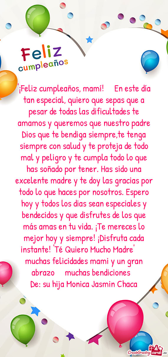De todas las dificultades te amamos y queremos que nuestro padre Dios que te bendiga siempre,te ten