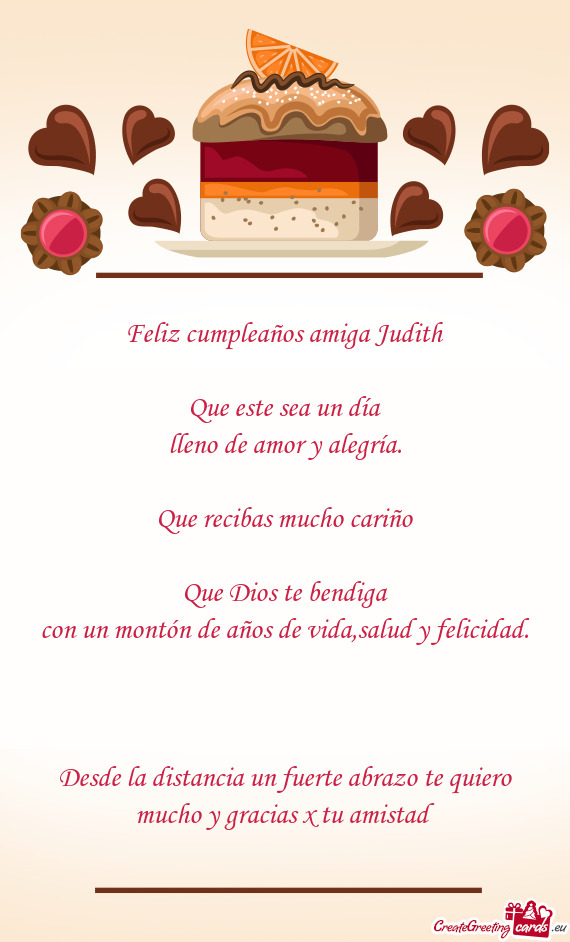 Desde la distancia un fuerte abrazo te quiero mucho y gracias x tu amistad