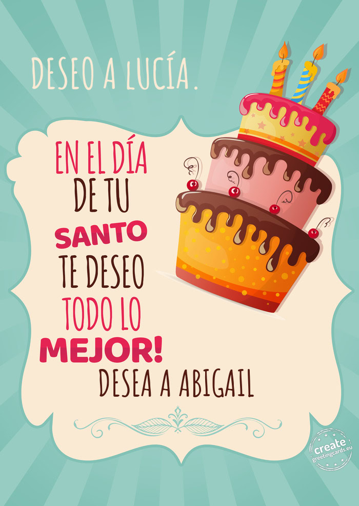 DESEO A lUCÍA. DESEA A ABIGAIL