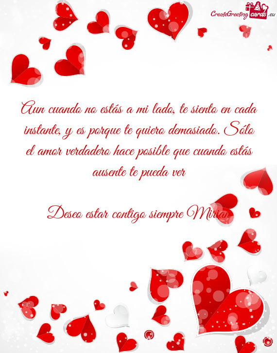 Deseo estar contigo siempre Mirian