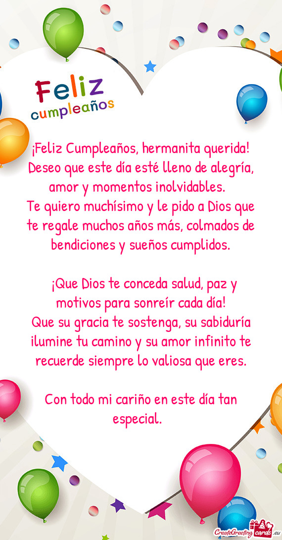 Deseo que este día esté lleno de alegría, amor y momentos inolvidables. 💖