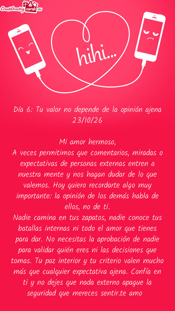 Día 6: Tu valor no depende de la opinión ajena