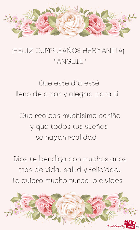 Dios te bendiga con muchos años más de vida, salud y felicidad