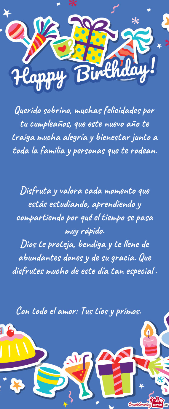 Dios te proteja, bendiga y te llene de abundantes dones y de su gracia. Que disfrutes mucho de este