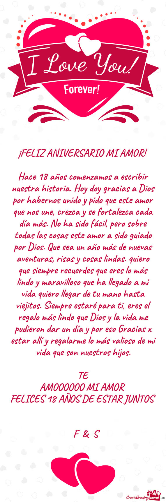 Do que este amor que nos une, crezca y se fortalezca cada día más. No ha sido fácil, pero sobre t