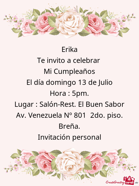 El día domingo 13 de Julio